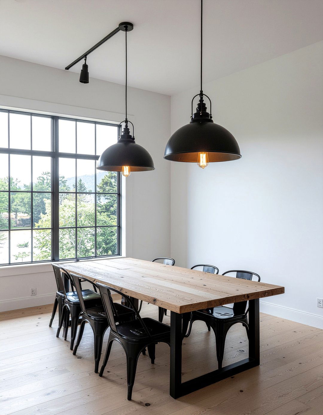 Industrial Pendant Light - 30 farmland dining room ideas
