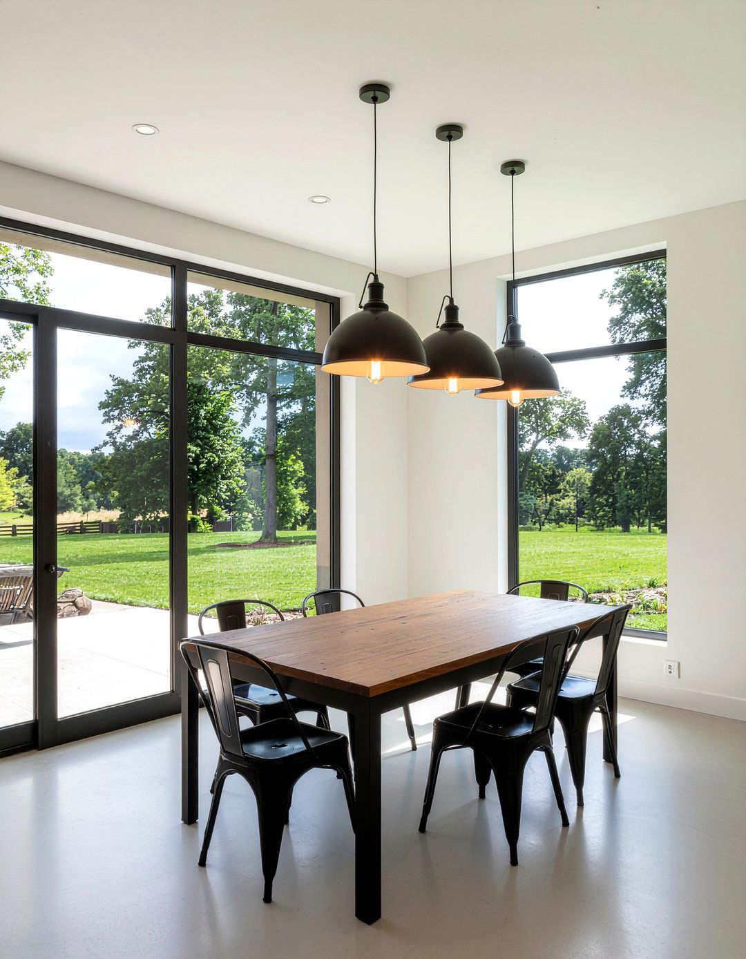 Industrial Pendant Lighting - 30 rustic modern dining room ideas