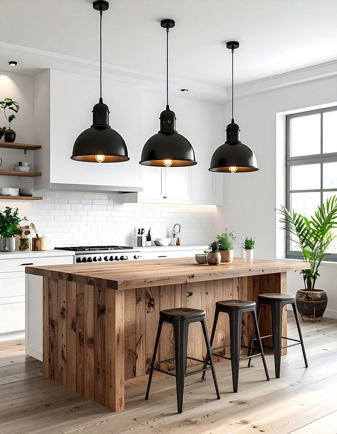 Industrial Pendant Lighting - 30 rustic modern kitchen ideas