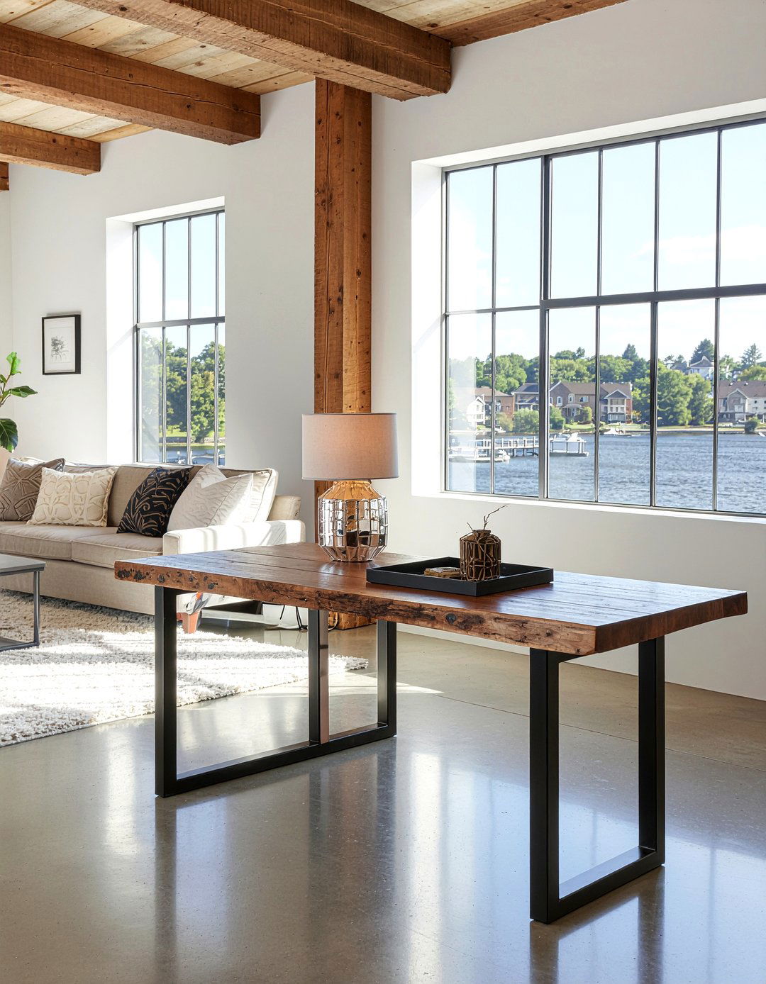 Industrial Pine Console Table - 30 living room pine furniture ideas