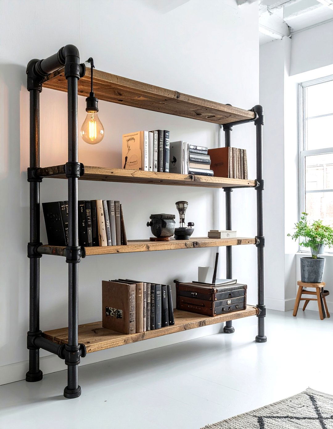 Industrial Pipe Bookends - 30 decorative bookend ideas