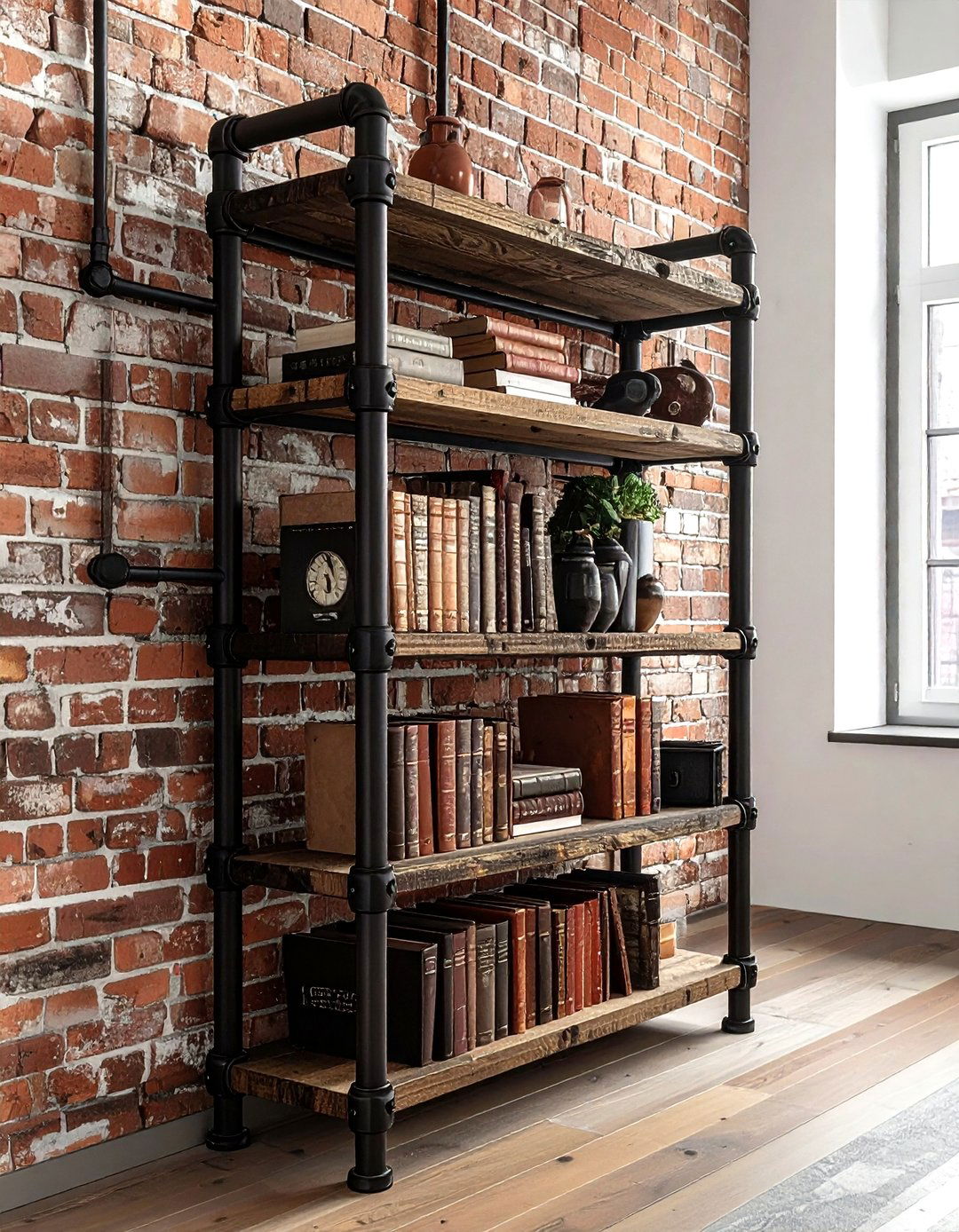Industrial Pipe Bookshelf - 30 living room book displays