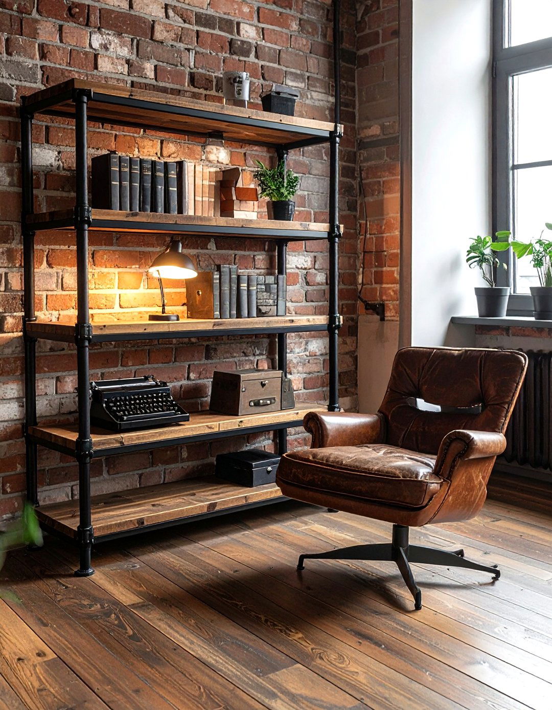 Industrial Pipe Bookshelf - 30 office bookshelf ideas