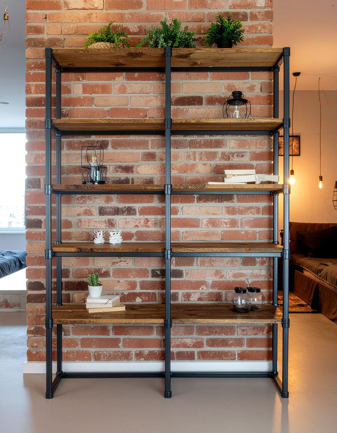 Industrial Pipe Bookshelf - 30 bedroom bookshelf ideas