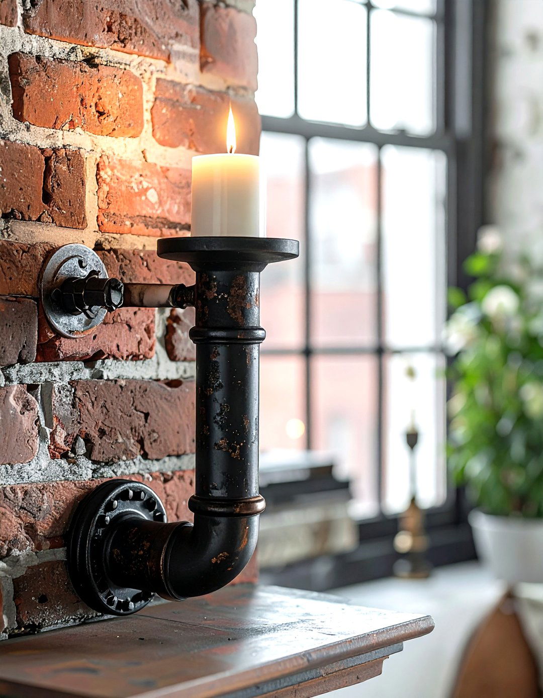 Industrial Pipe Candle Holder - 30 living room candle holders