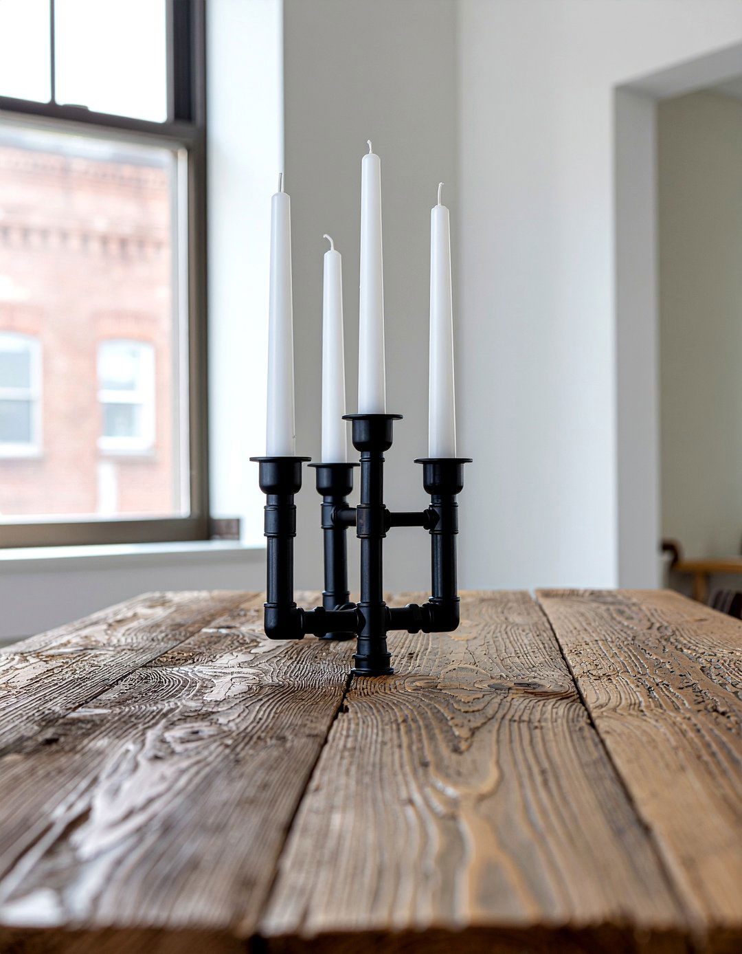 Industrial Pipe Candle Holder - 30 candle centerpiece dining ideas