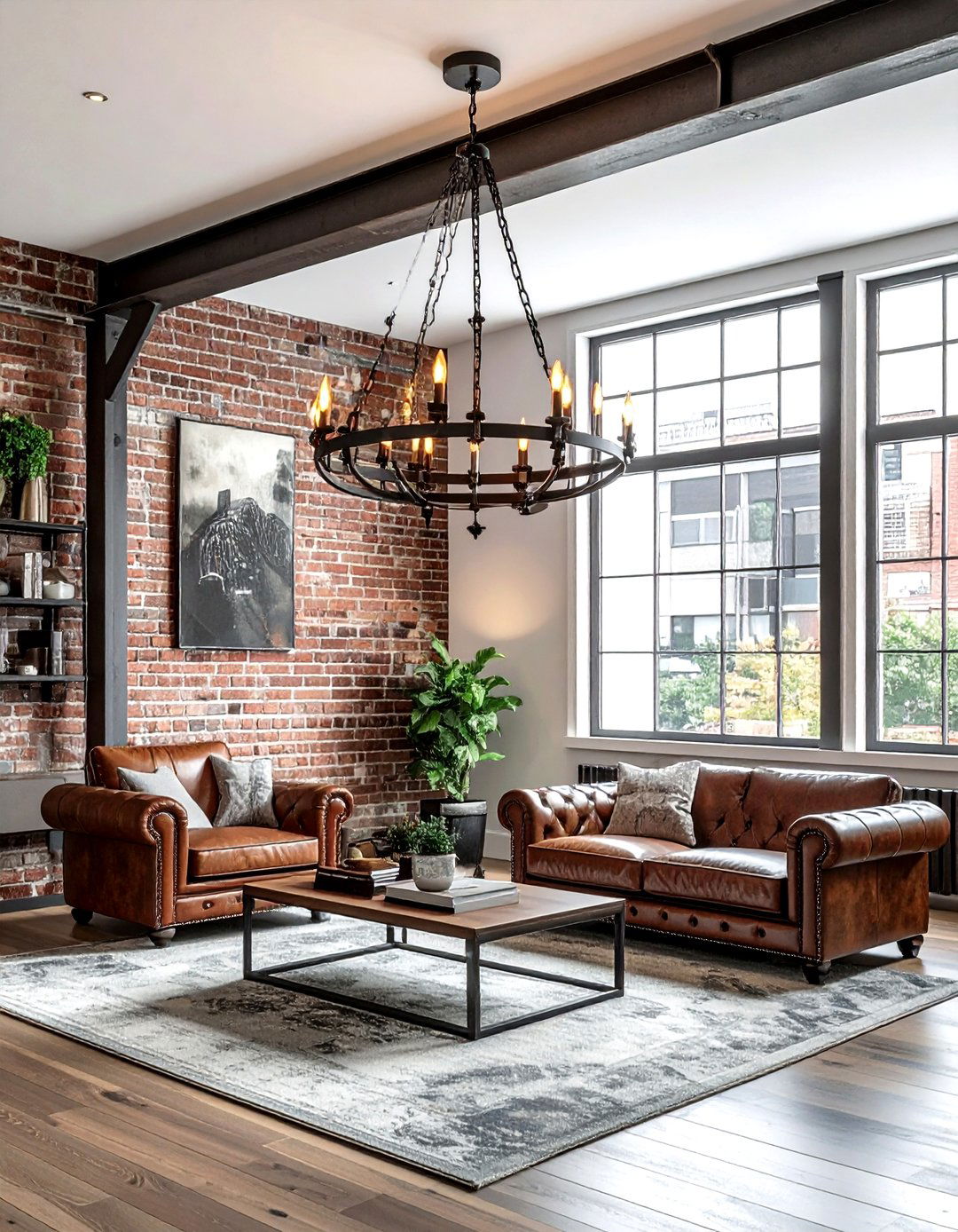 Industrial Pipe Chandelier - 30 living room chandelier ideas