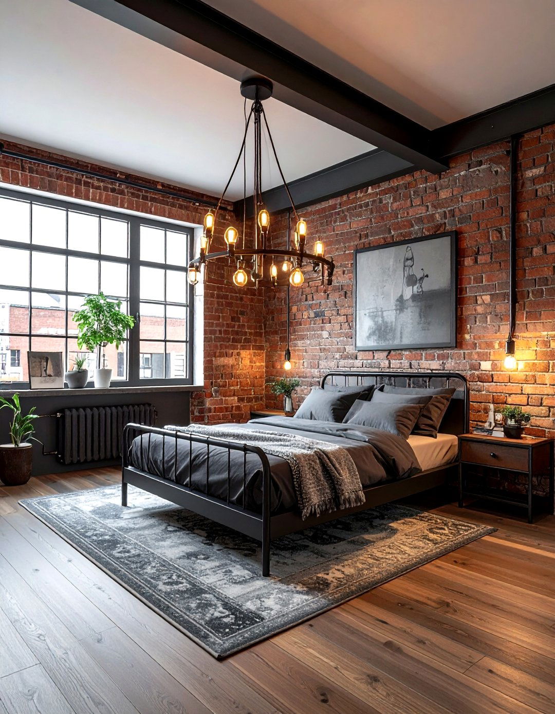 Industrial Pipe Chandelier - 30 bedroom chandelier ideas