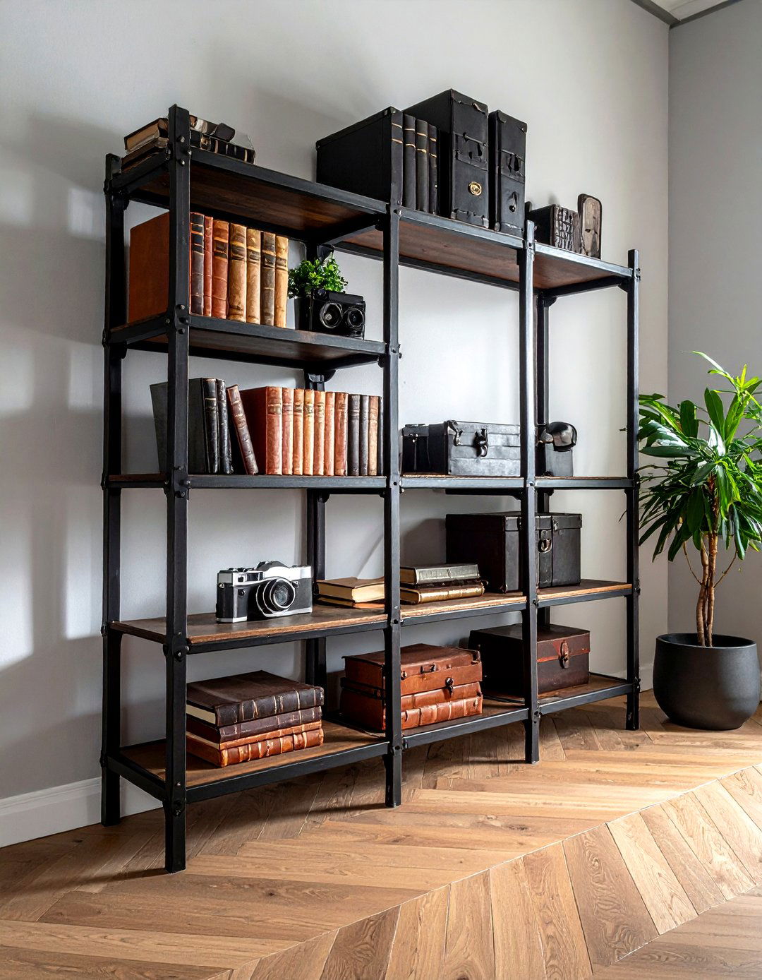 Industrial Pipe Corner Shelving - 30 living room corner shelving ideas