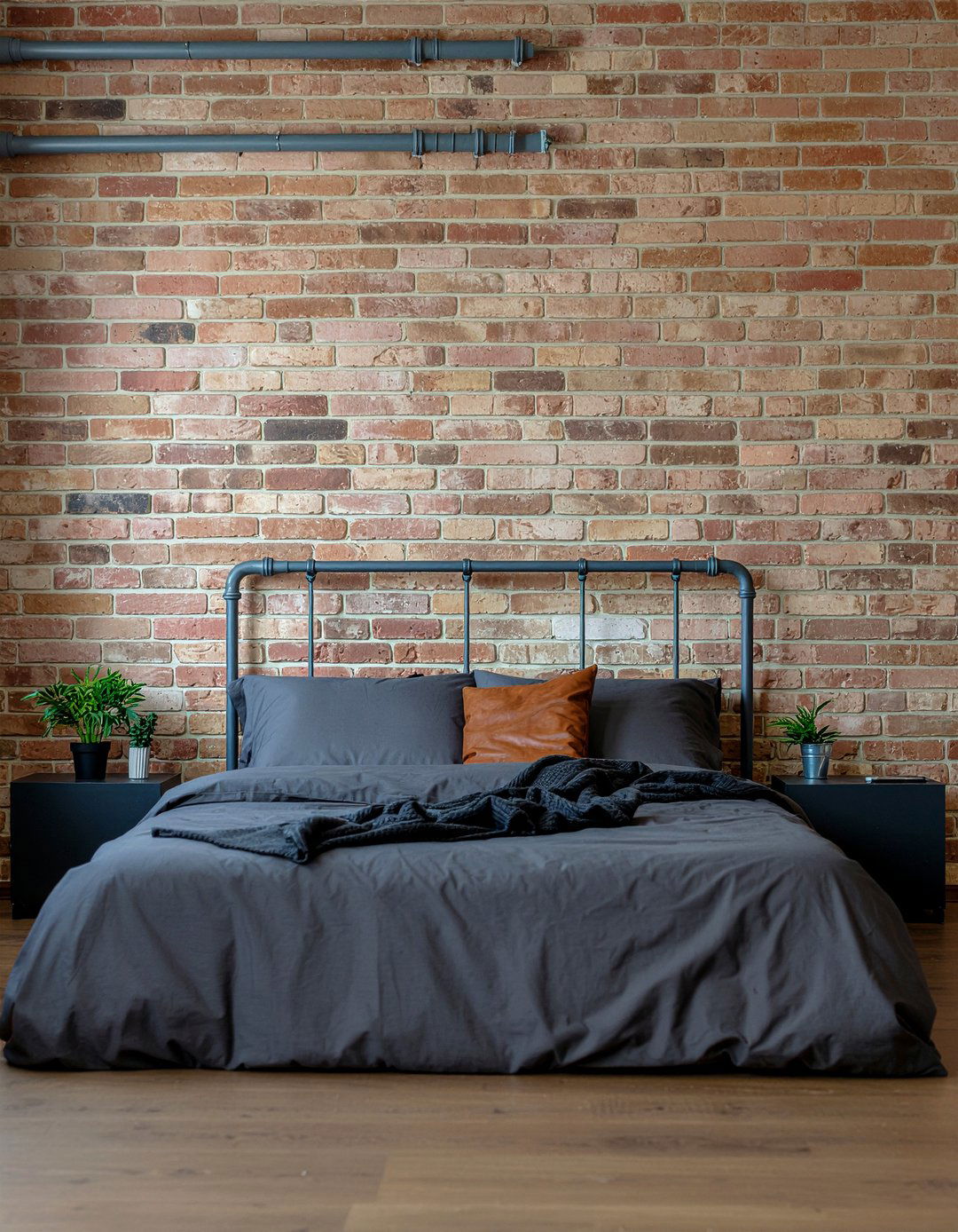 Industrial Pipe Headboard - 30 bedroom metal headboards