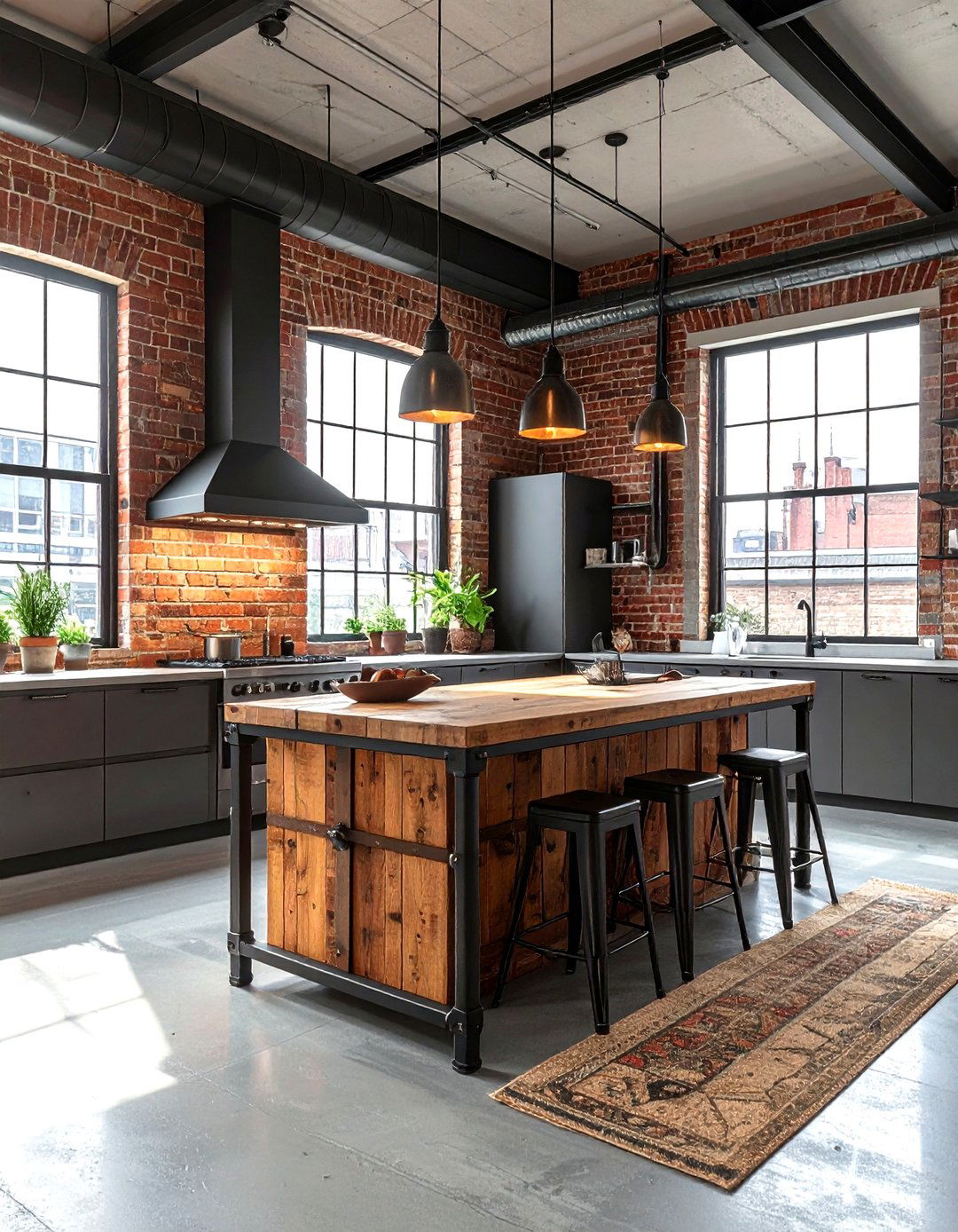 Industrial Pipe Island - 30 small kitchen island ideas