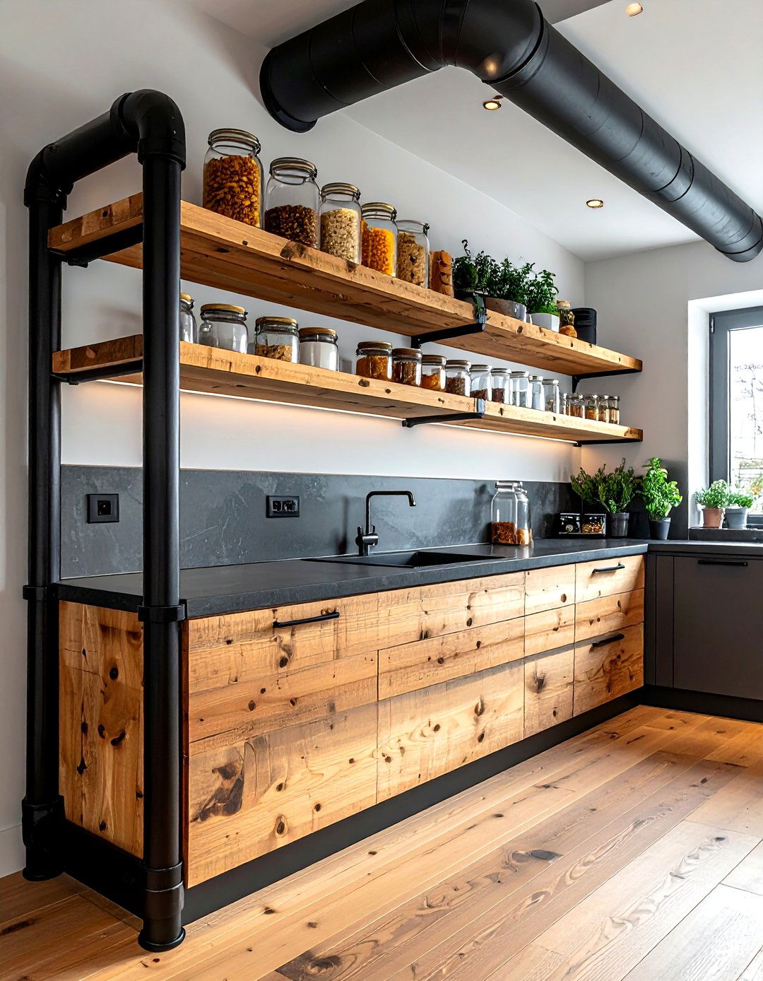 Industrial Pipe Shelving - 30 attention-grabbing decor ideas