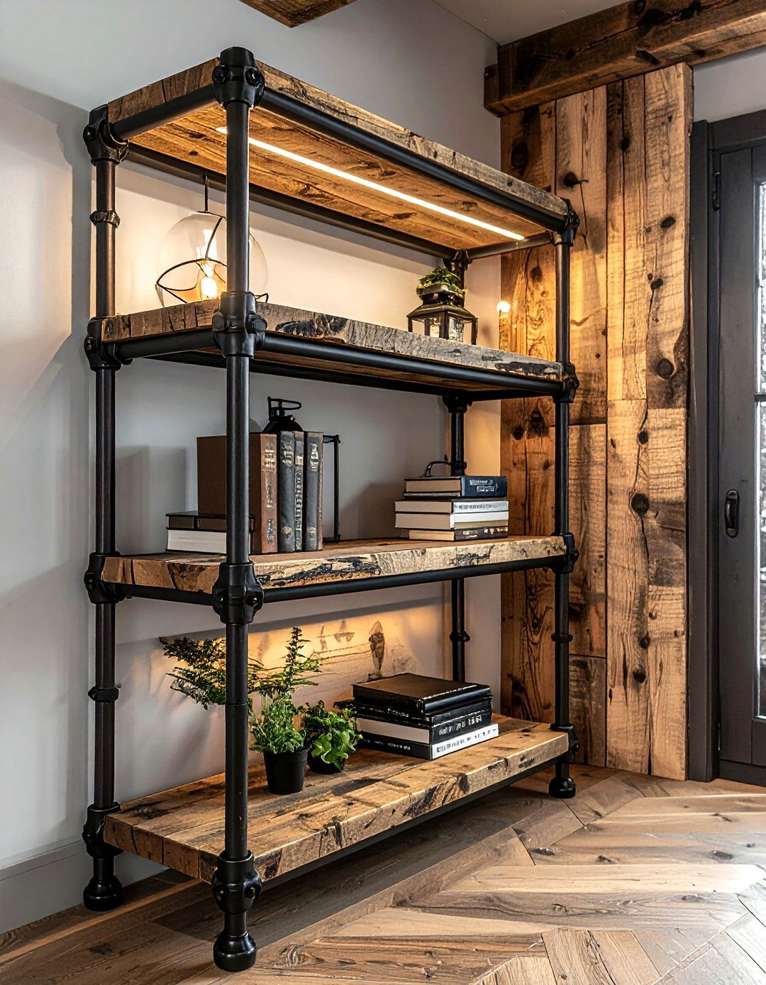Industrial Pipe Shelving - 30 lodge decor ideas
