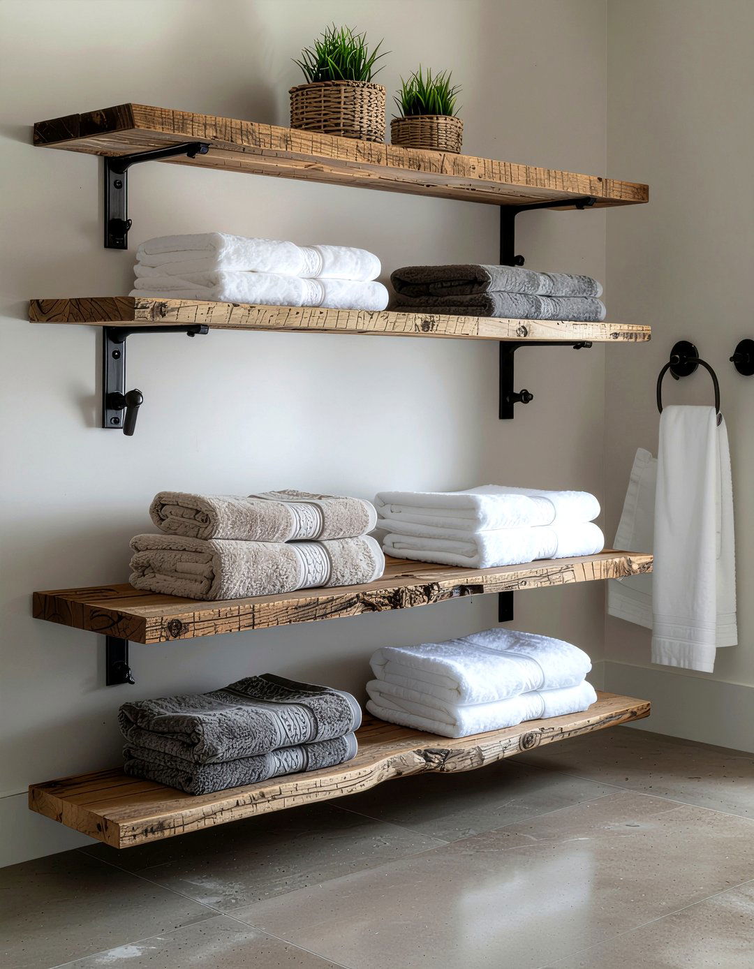 Industrial Pipe Shelving - 30 bathroom shelf ideas