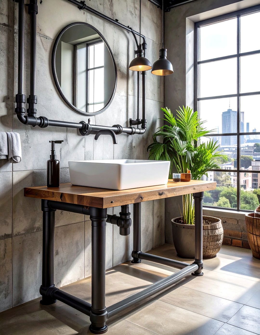 Industrial Pipe Sink - 30 bathroom sink ideas