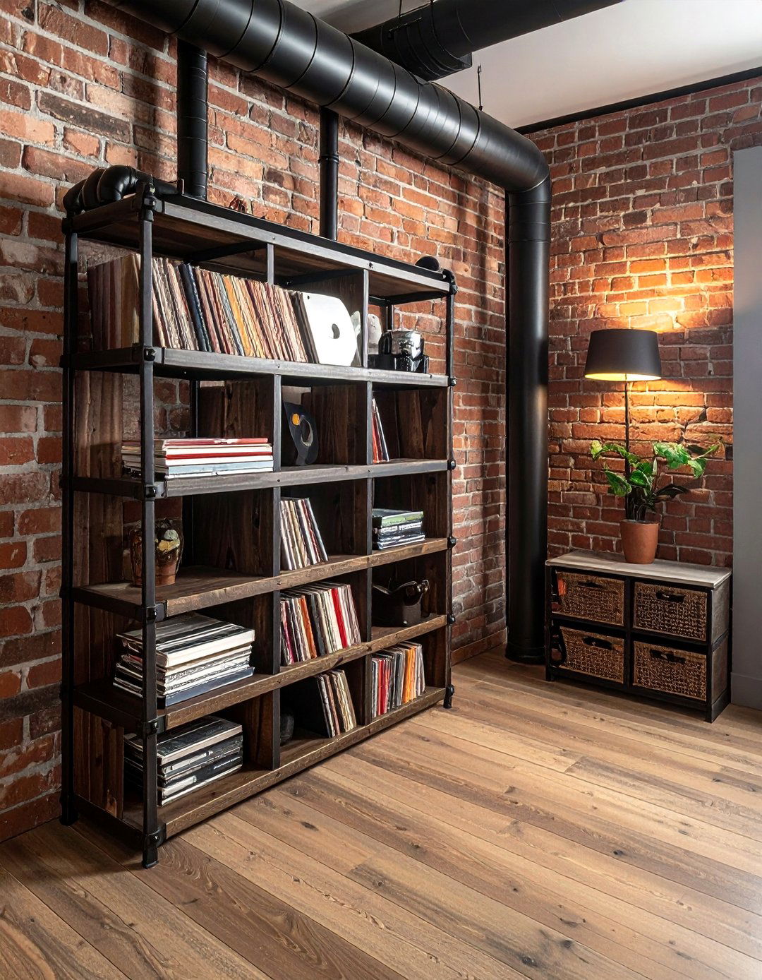 Industrial Pipe Storage - 30 bedroom overhead storage ideas