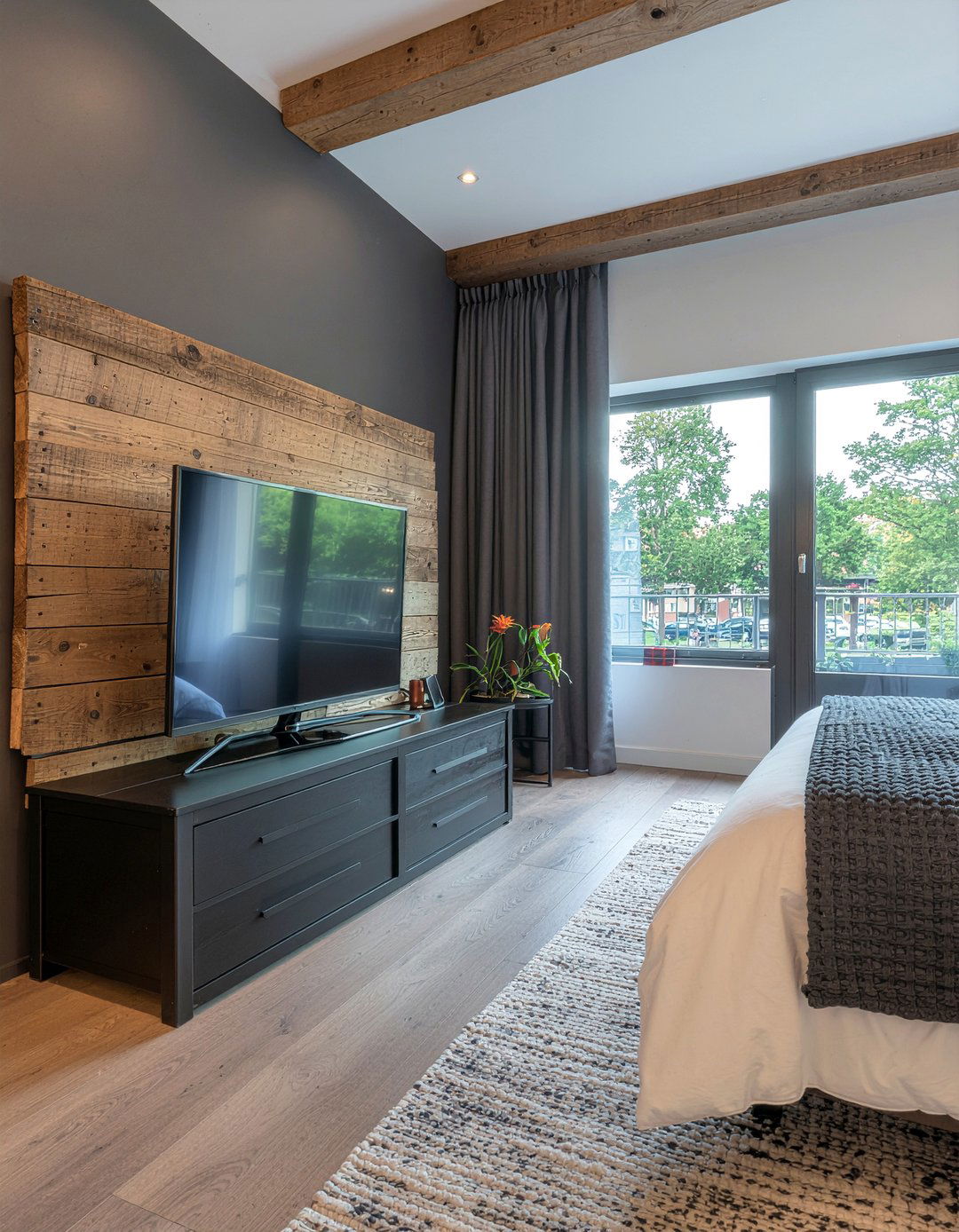 Industrial Pipe TV Stand - 30 bedroom tv ideas