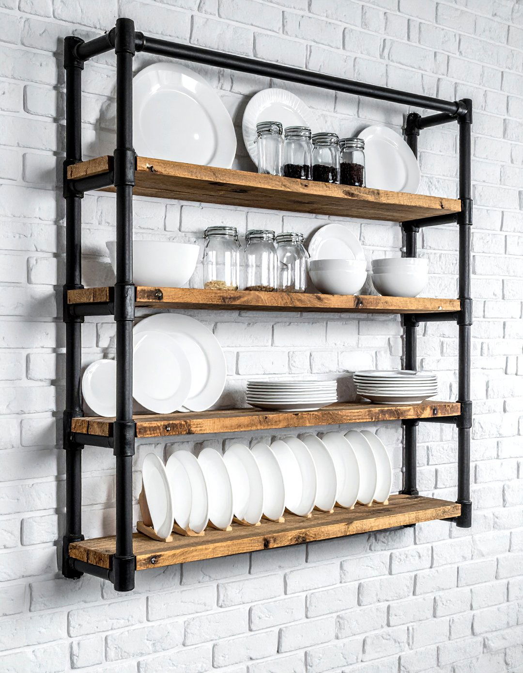 Industrial Pipe Wall Shelf - 30 warehouse dining room ideas
