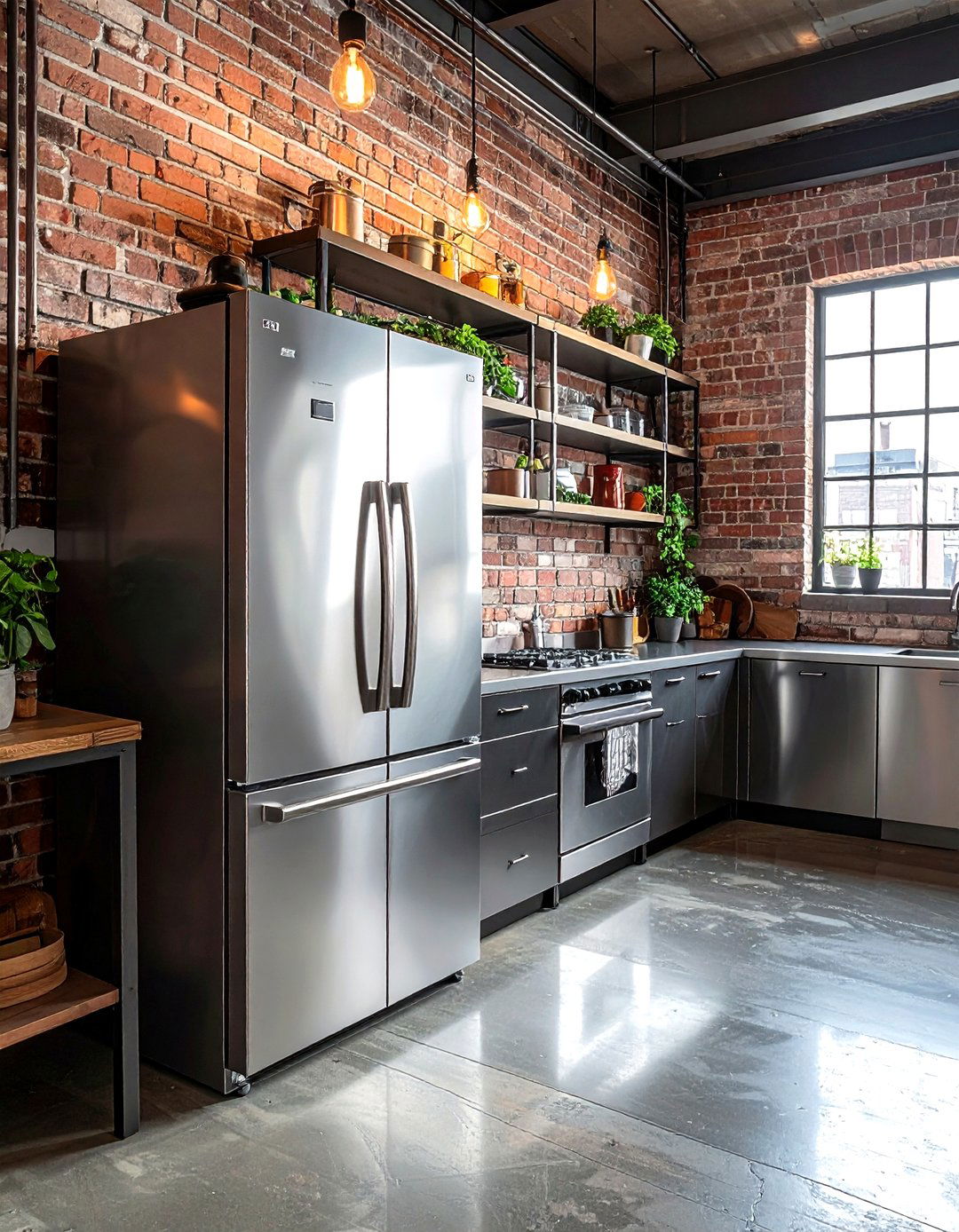 Industrial Refrigerator - 30 French door refrigerator kitchen ideas