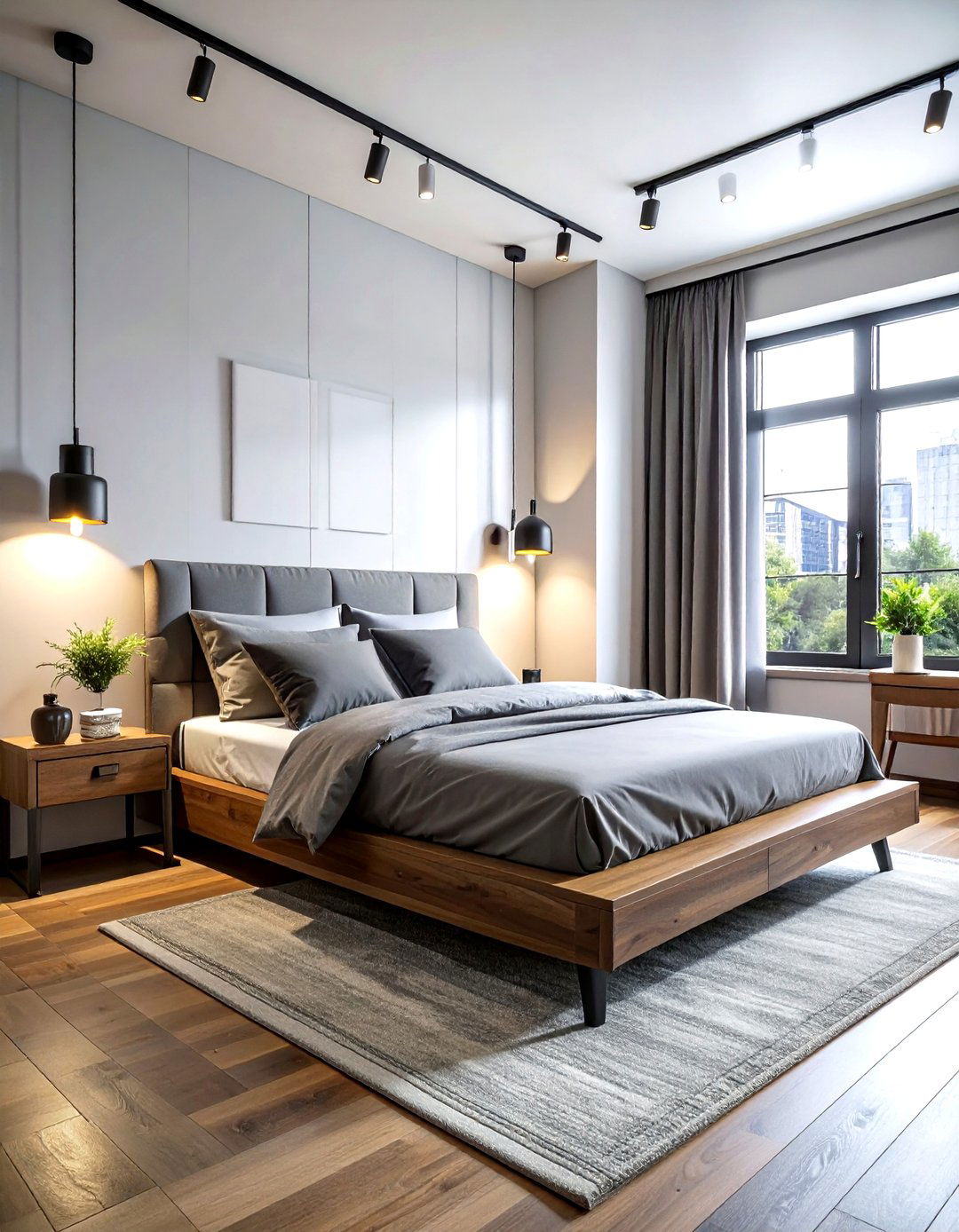 Industrial Sconce Lighting - 30 industrial gray bedroom ideas