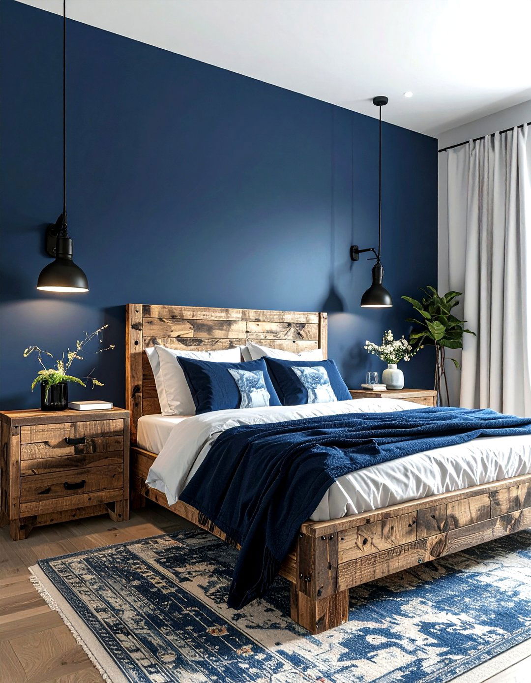 Industrial Sconce Navy Bedroom Lighting - 30 industrial navy bedroom ideas