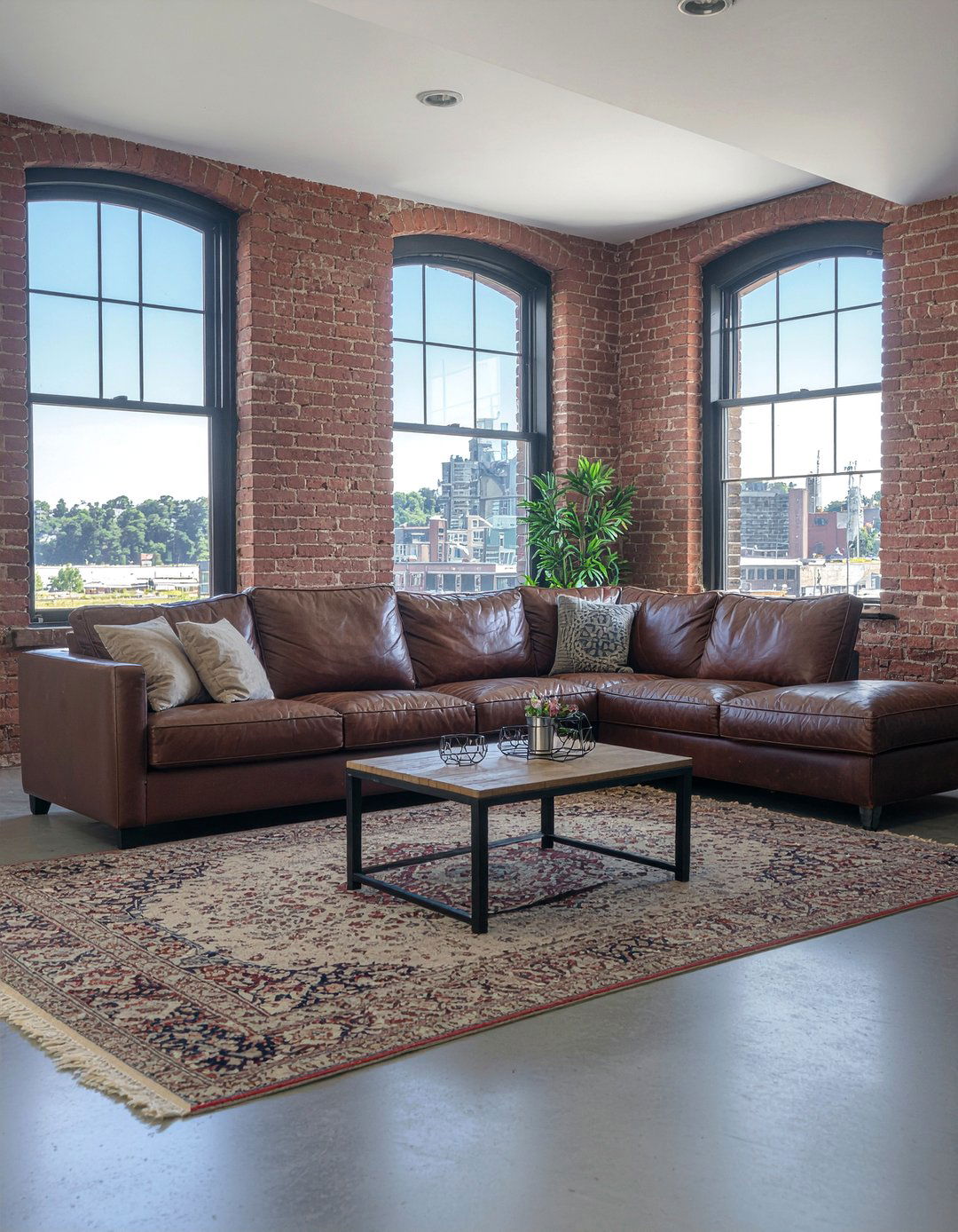 Industrial Sectional Sofa - 30 L-shaped sofa living room ideas