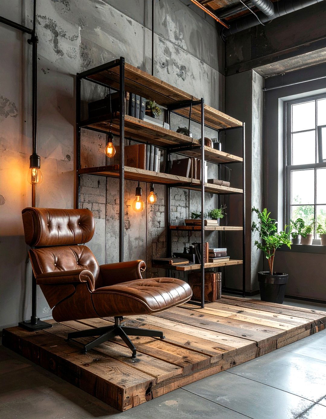 Industrial Shelving - 30 bedroom reading nook ideas