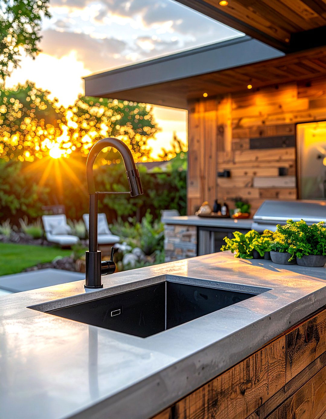 Industrial Spring Neck Black Faucet - 30 black kitchen faucet ideas