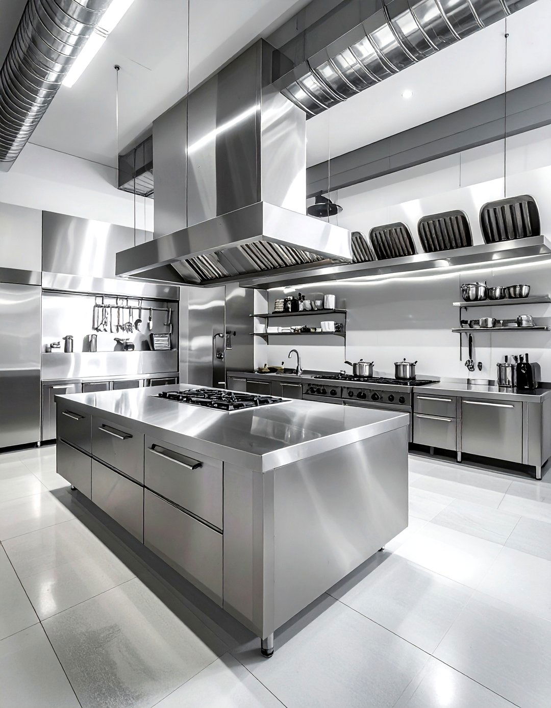 Industrial Stainless Steel Kitchen - 30 metal kitchen ideas