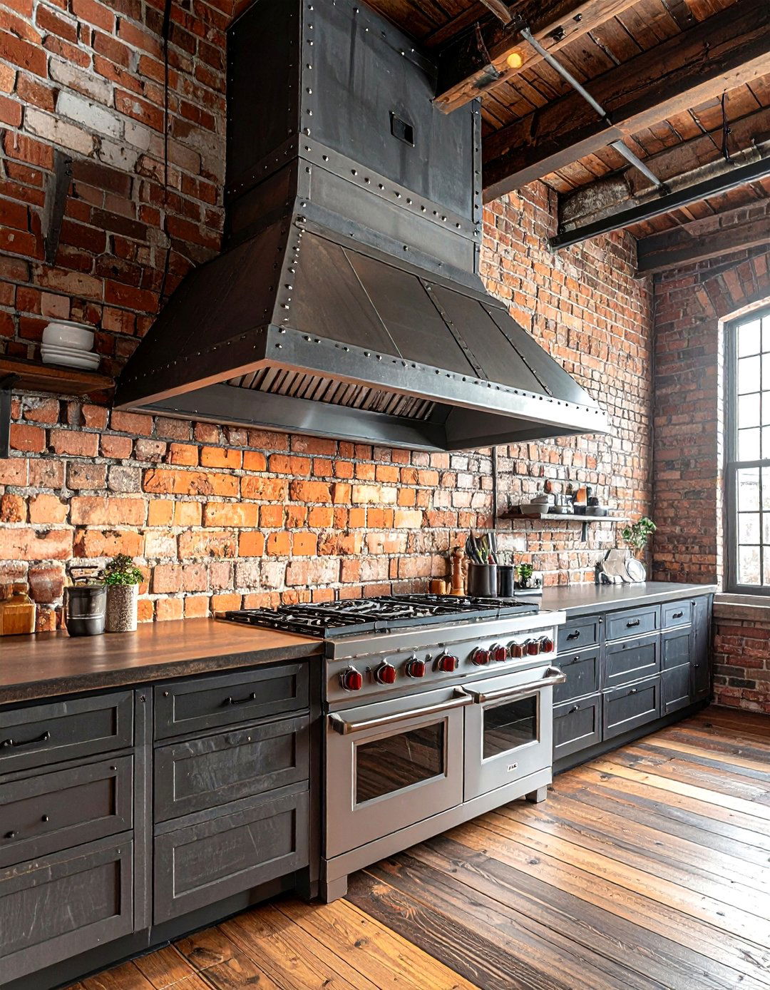 Industrial Steel Hood - 30 wall-mount hood kitchen ideas