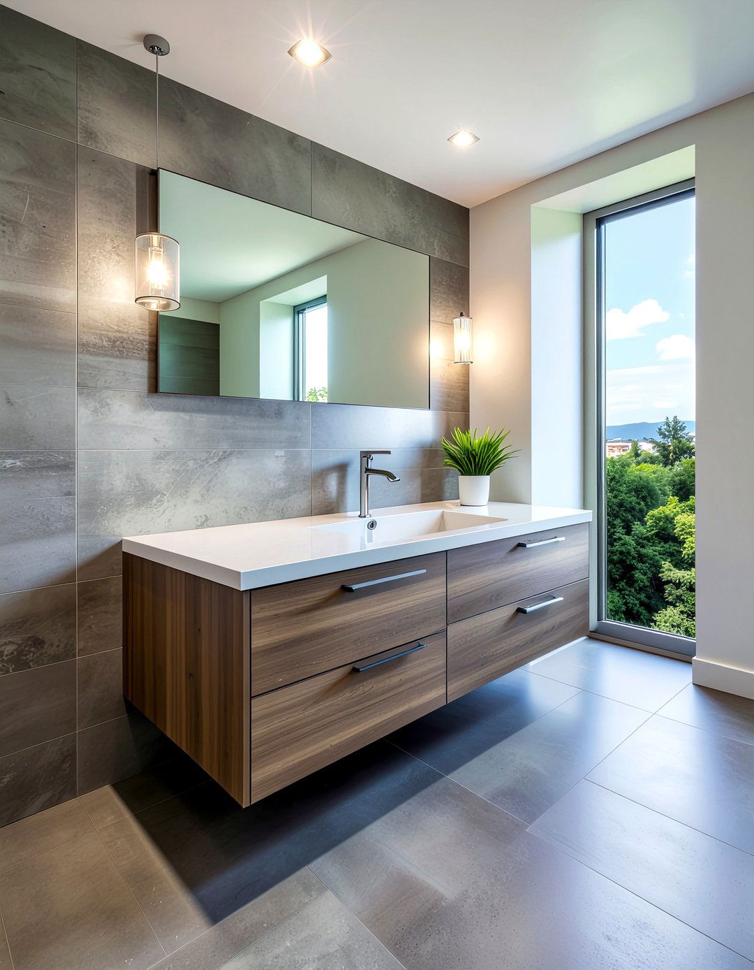 Industrial Steel Laminate - 30 laminate bathroom countertop ideas