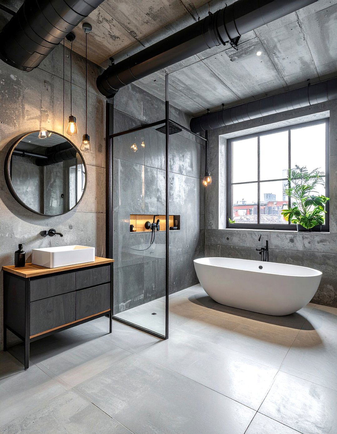 Industrial Style Bathroom - 30 chic bathroom ideas