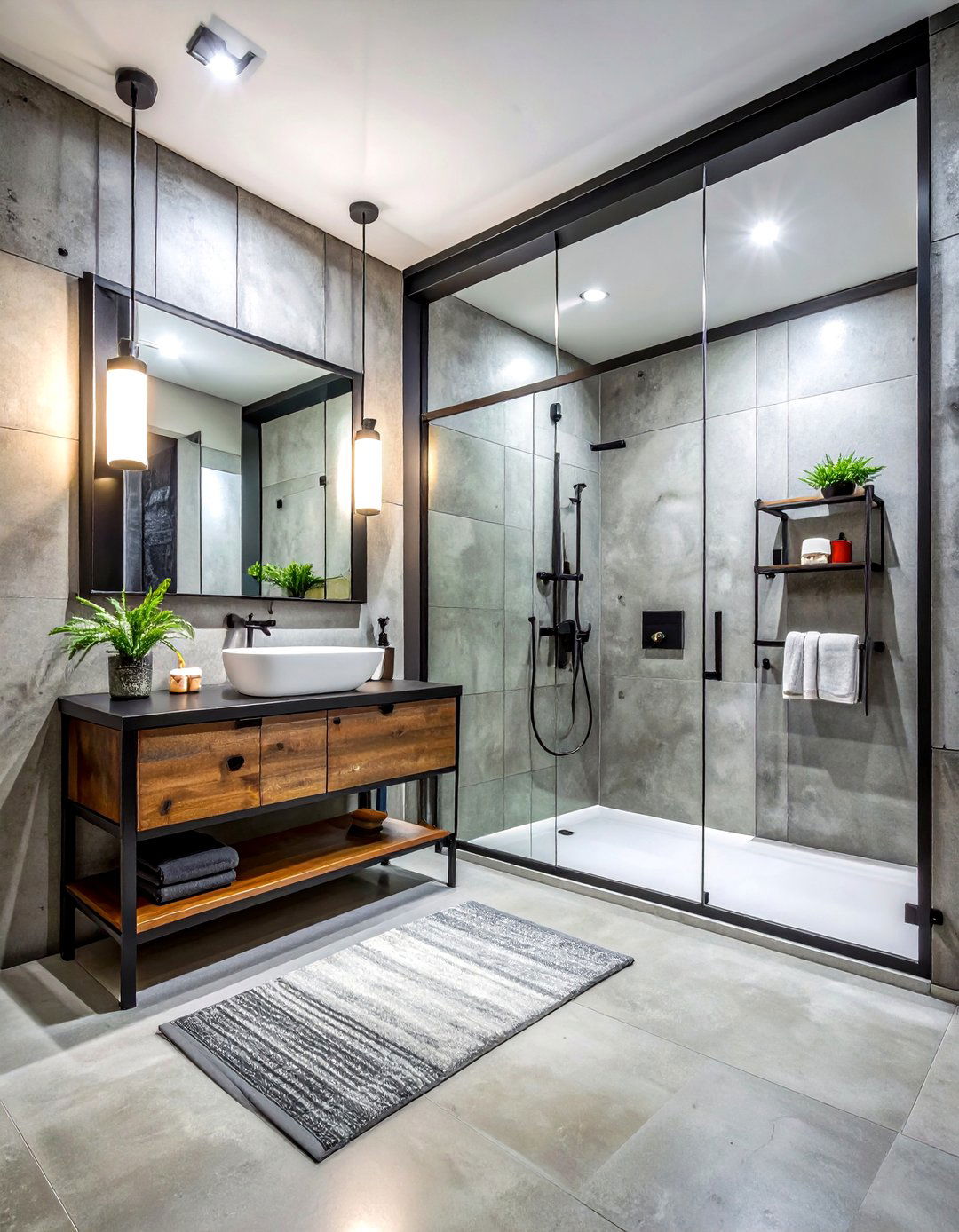 Industrial Style Bathroom Layout - 30 bathroom furniture placement
