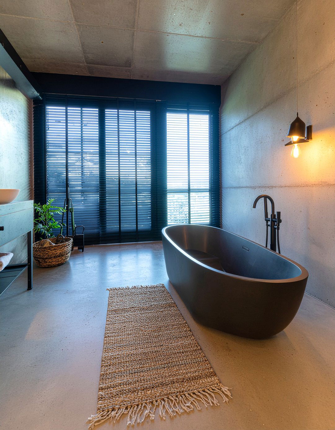 Industrial Style Bathroom With Metal Fireplace - 30 freestanding tub with fireplace ideas