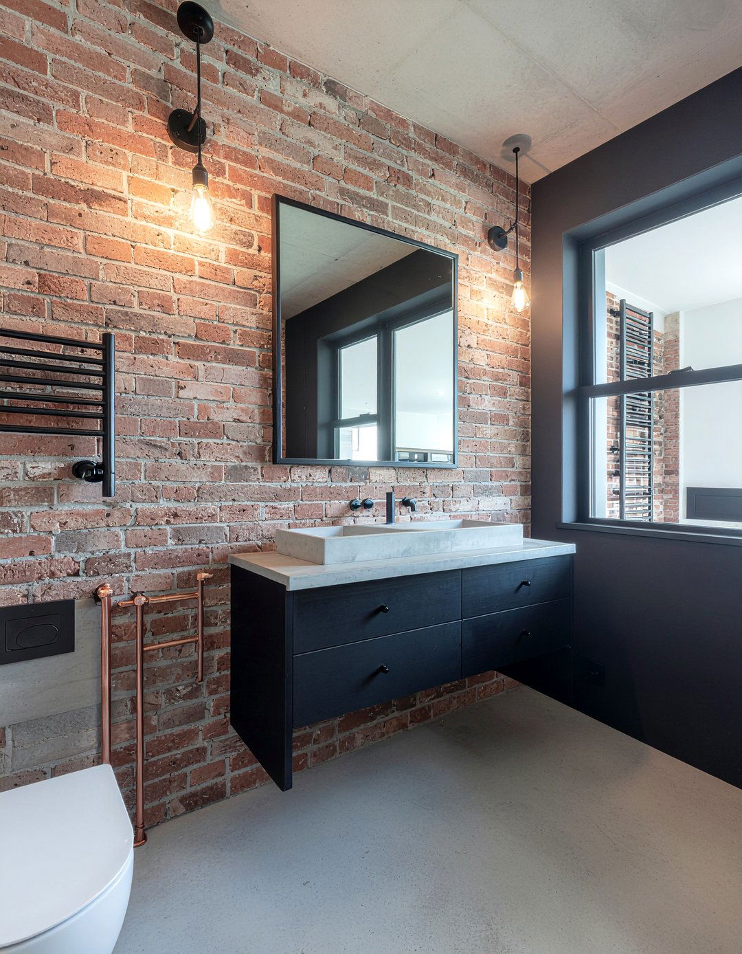 Industrial Style Black Bathroom - 30 matte black bathroom ideas
