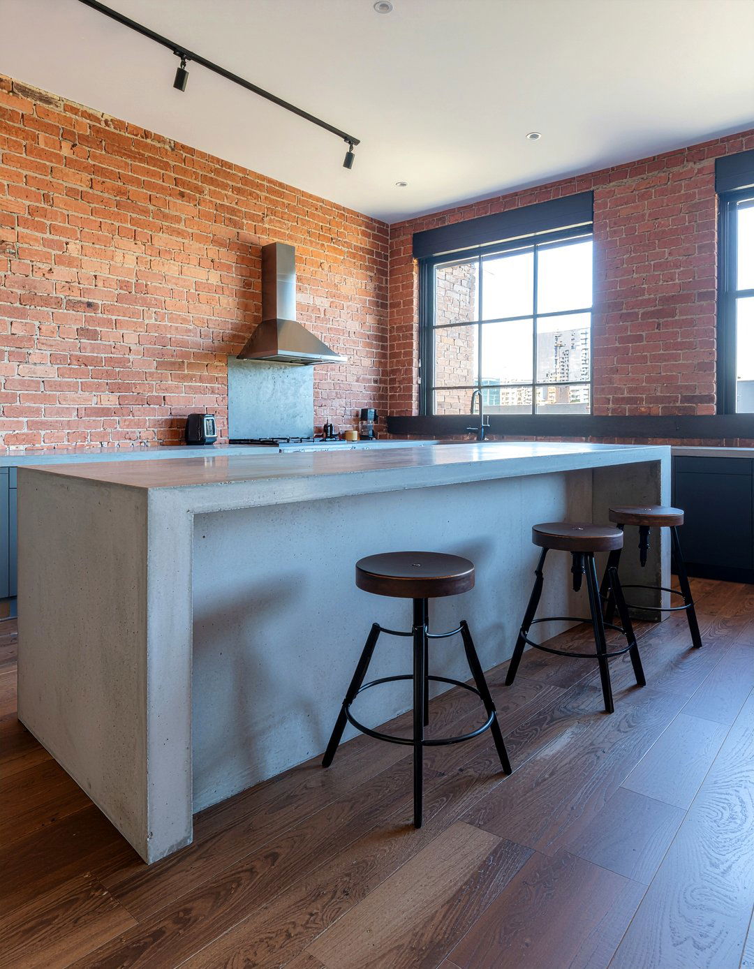 Industrial Style Breakfast Bar - 30 kitchen breakfast bar ideas