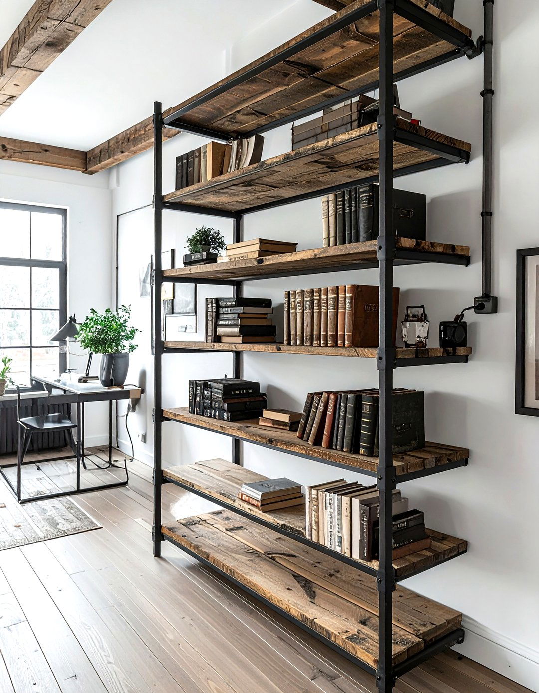 Industrial Style Cabin Shelving - 30 cabin decor ideas