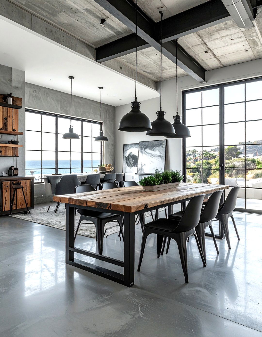 Industrial Style Coastal Room - 30 Malibu dining room ideas