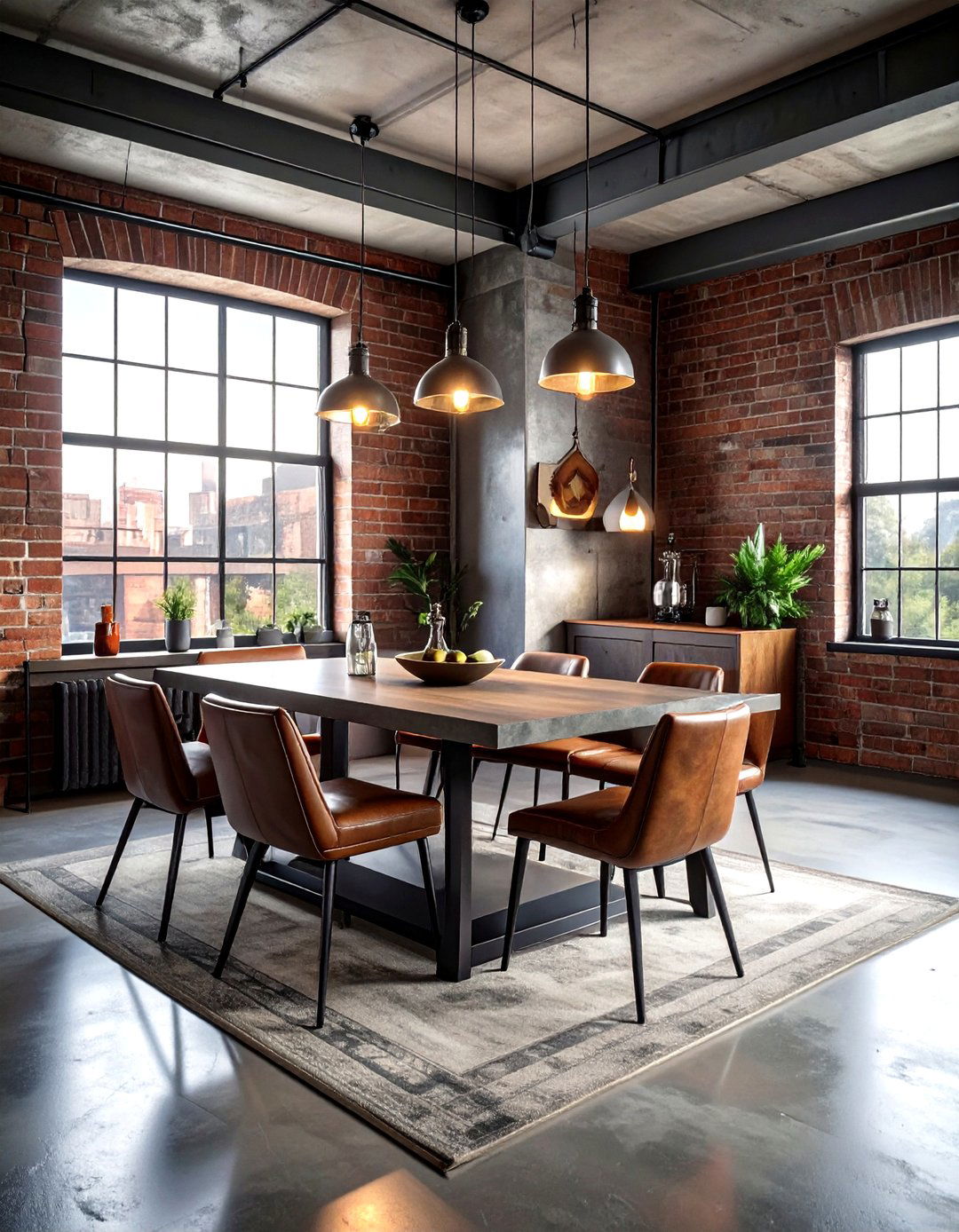 Industrial Style Dining Area - 30 dining room floor plan ideas