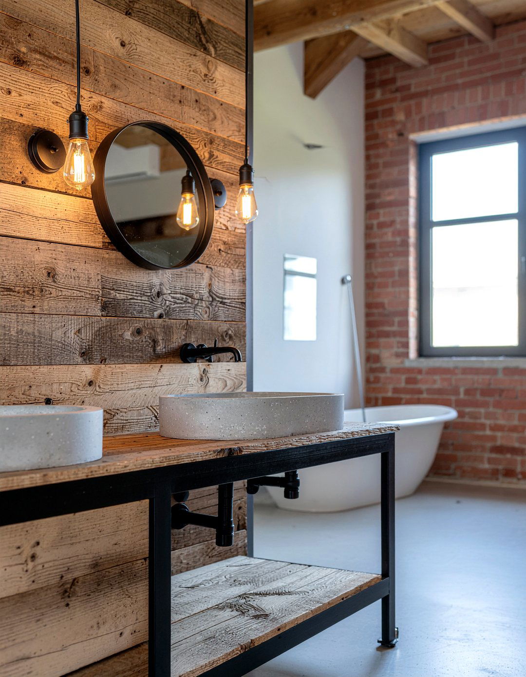 Industrial Style Double Vanity - 30 master bathroom double vanity ideas