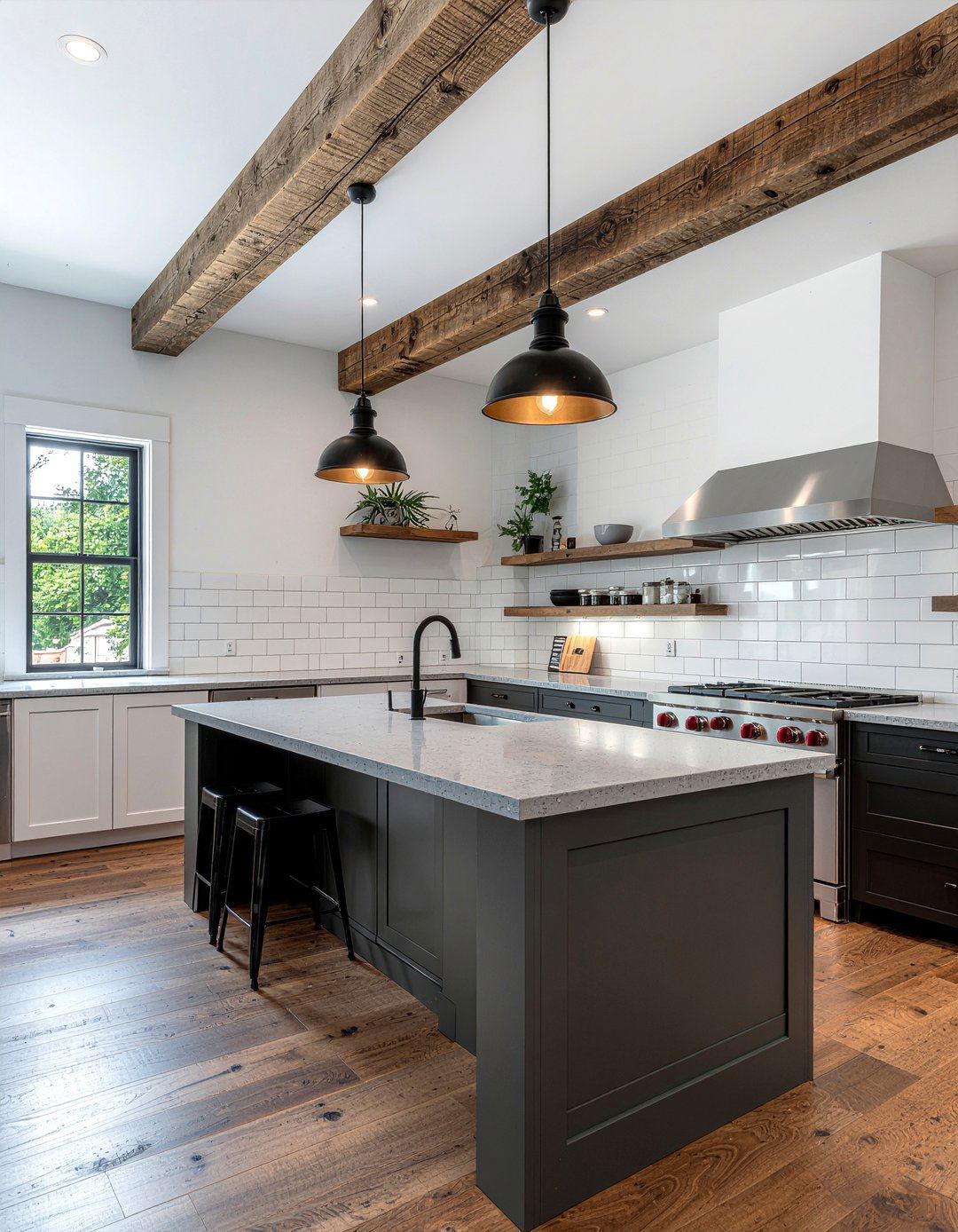 Industrial Style Kitchen Beams - 30 kitchen exposed beam ideas