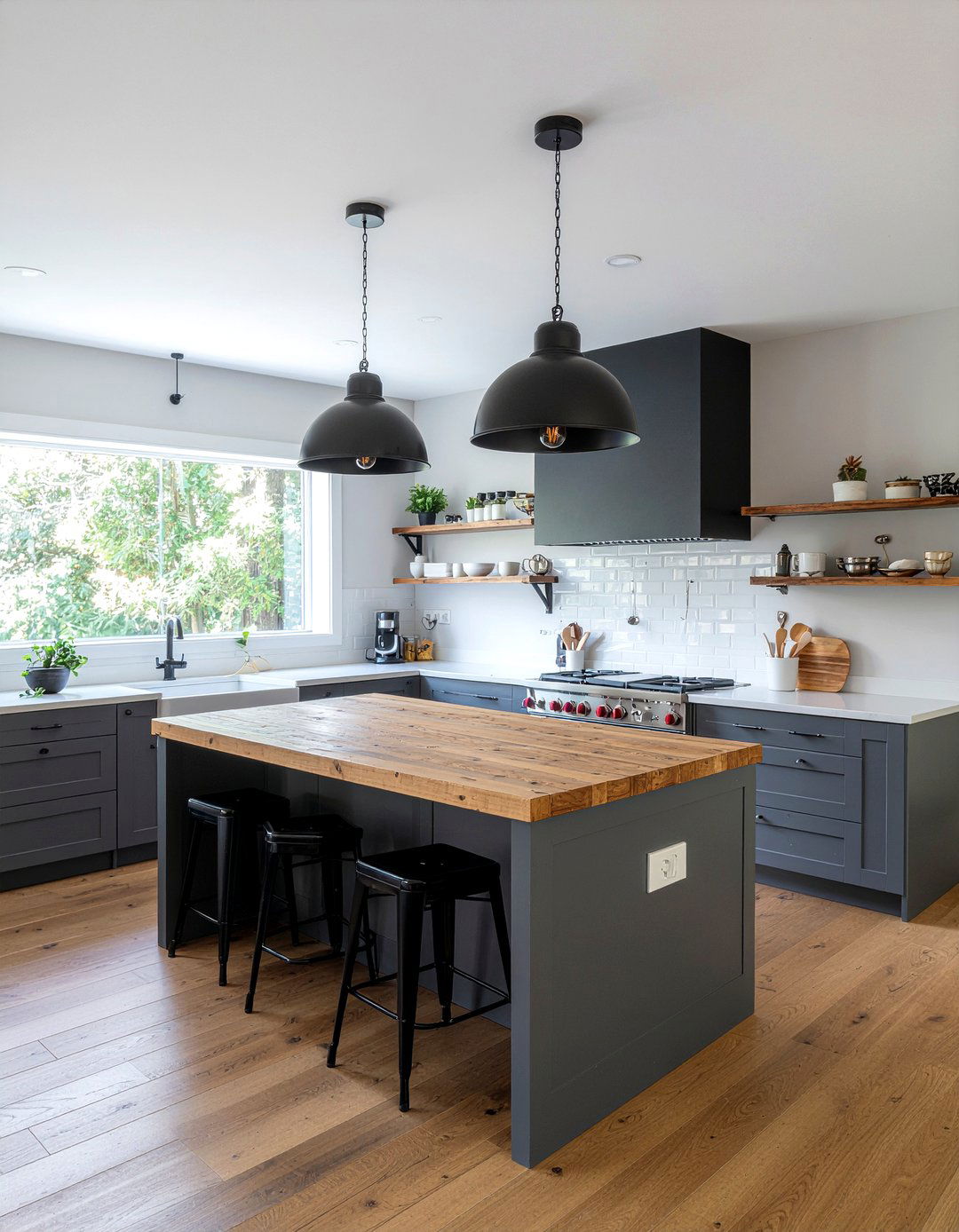 Industrial Style Kitchen Pendant - 30 show home kitchen ideas