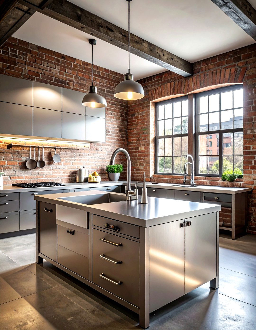 Industrial Style Kitchen Sink - 30 double bowl sink kitchen ideas