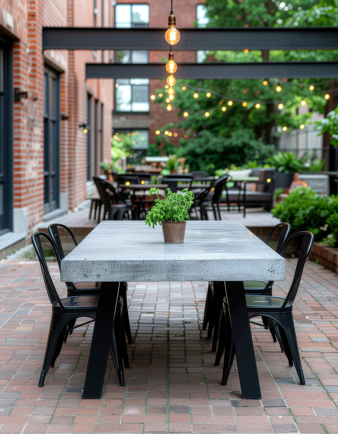 Industrial Style Patio Dining - 30 outdoor dining ideas