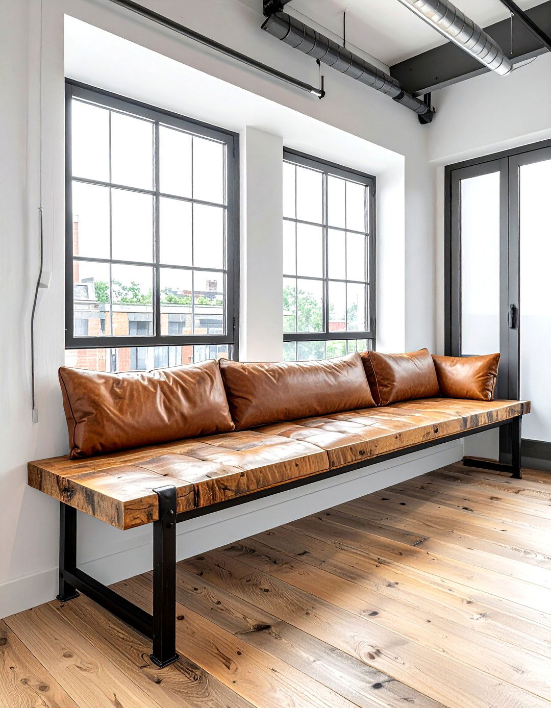 Industrial Style Window Seat - 30 living room window seat ideas