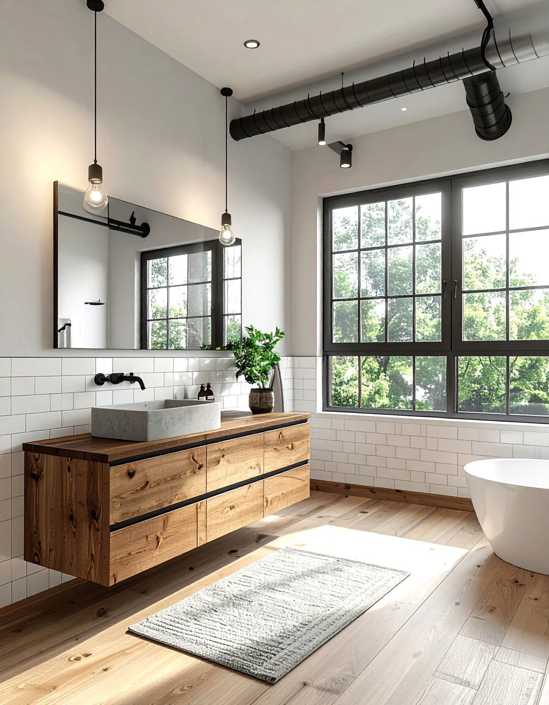 Industrial Teak Bathroom - 30 teak bathroom ideas