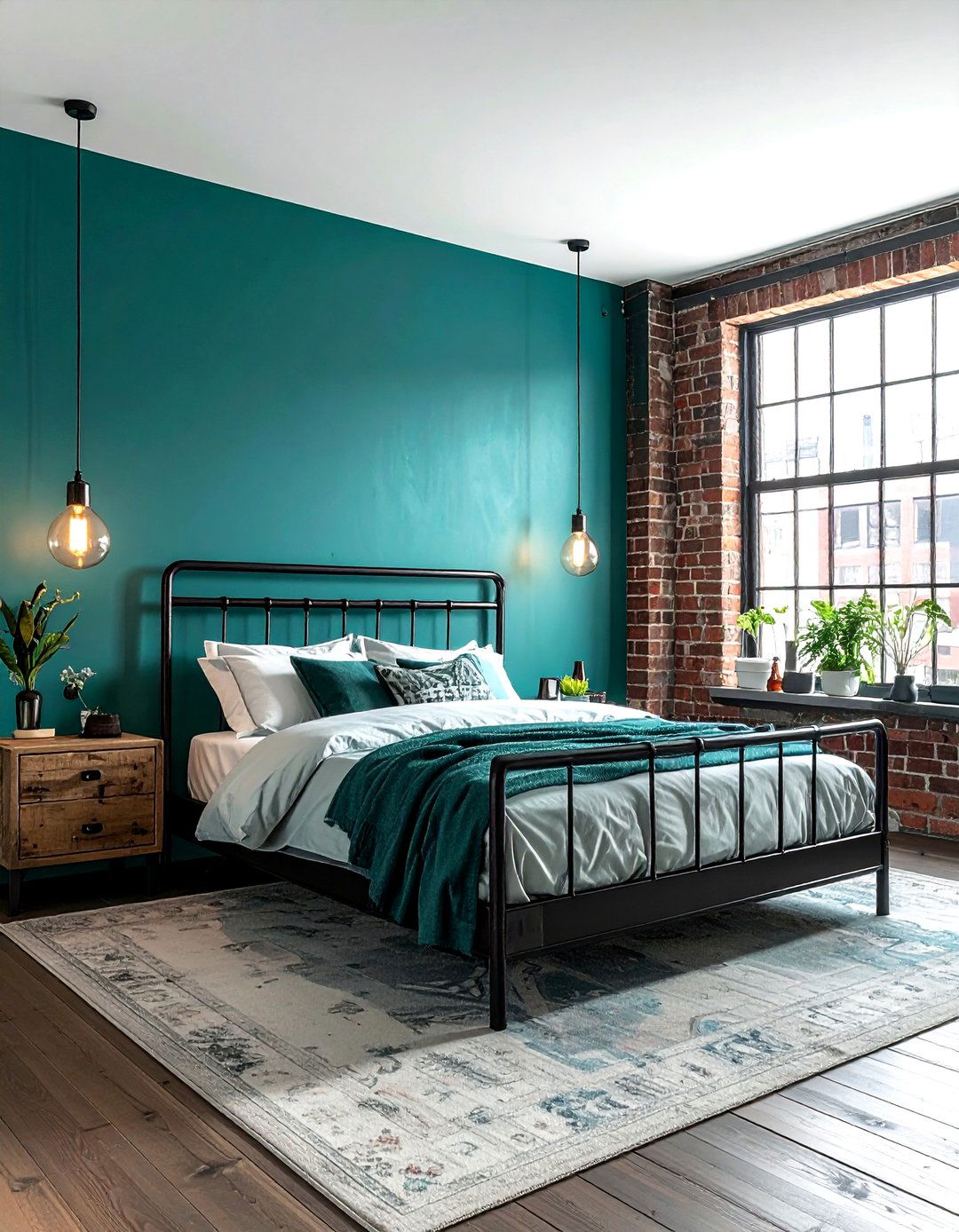 Industrial Teal Bedroom - 30 modern teal bedroom ideas