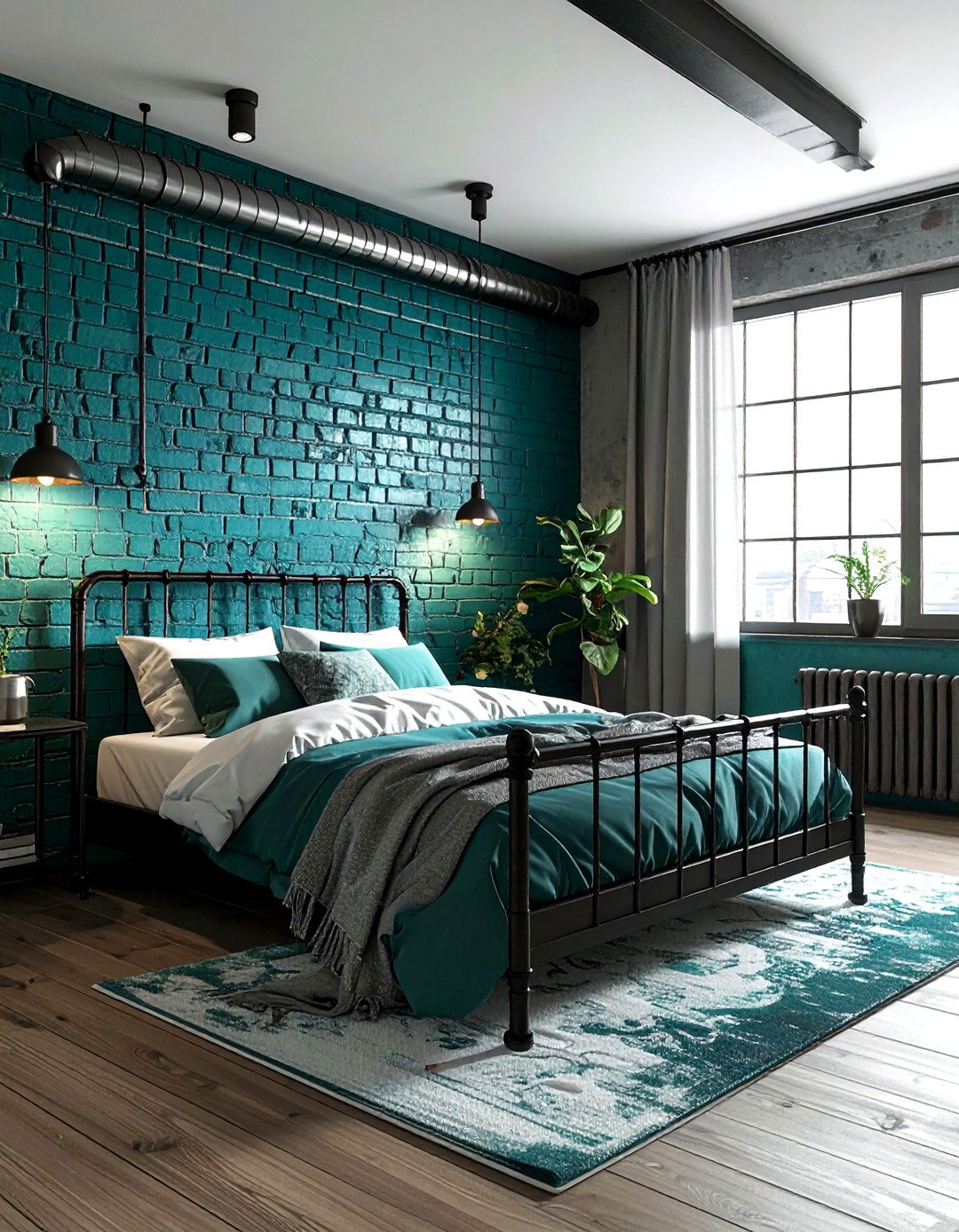 Industrial Teal Bedroom - 30 teal bedroom ideas