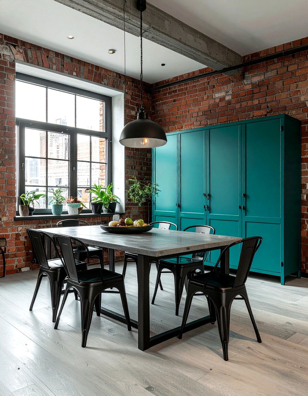Industrial Teal Dining Room - 30 cool teal dining room ideas