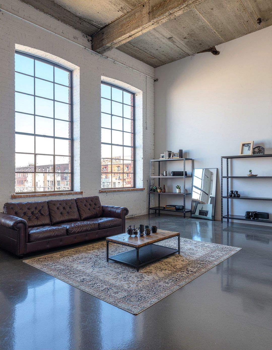 Industrial Vinyl Tile - 30 living room vinyl flooring ideas